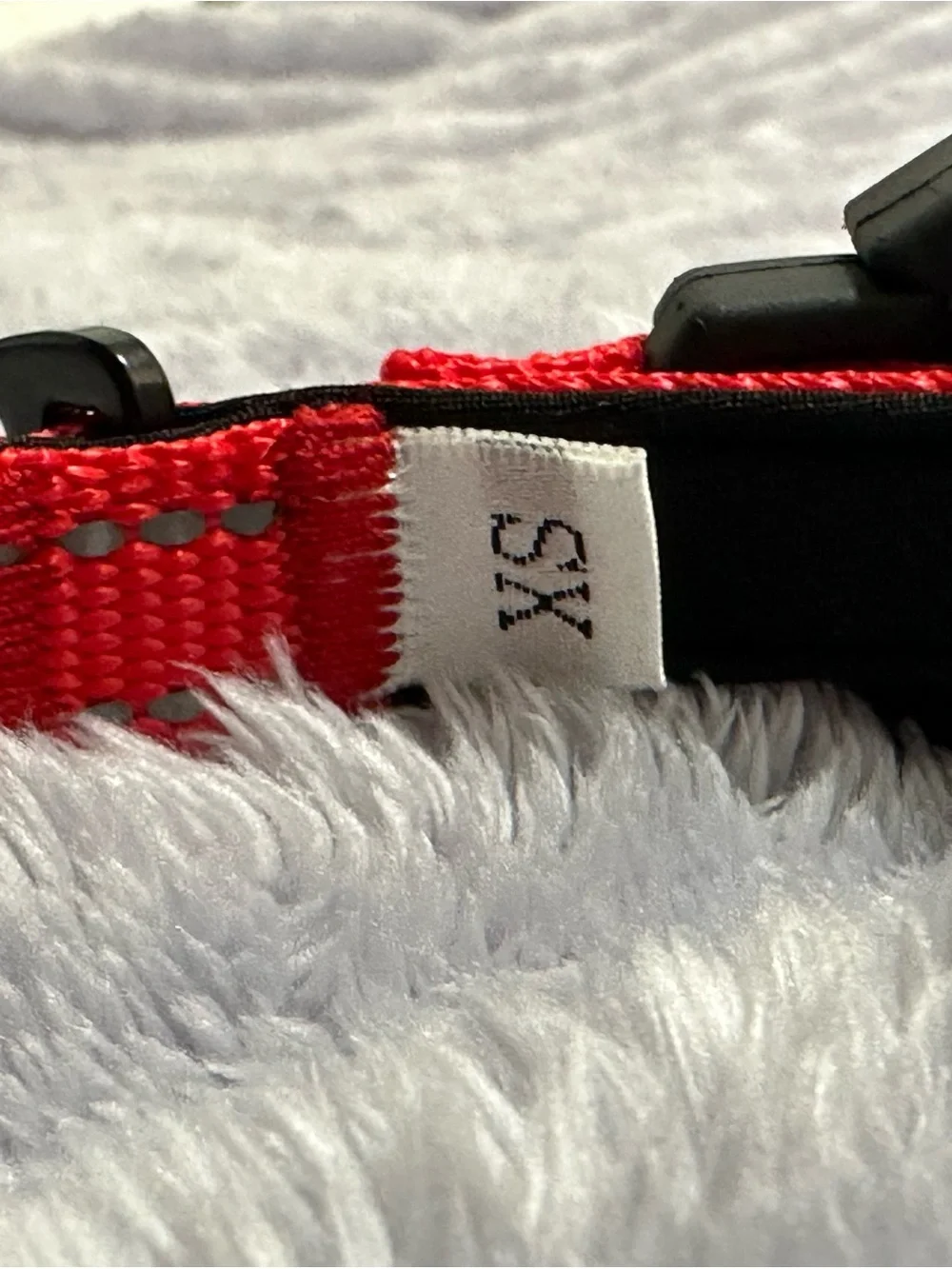 Red Adjustable Dog Collar with Secure Buckle and GPS Tracker Slot